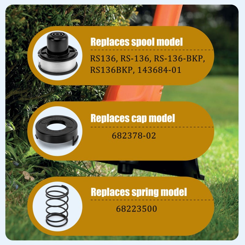 KAKO ST4500 Replacement Spool for Black and Decker Weed Eater Spool ST4500, 20ft 0.065â€ Spool Line for Black Decker St4500 Spool, for RS-136 Black and Decker Bump Feed Spool(10+2+2 Pack) - Image 5